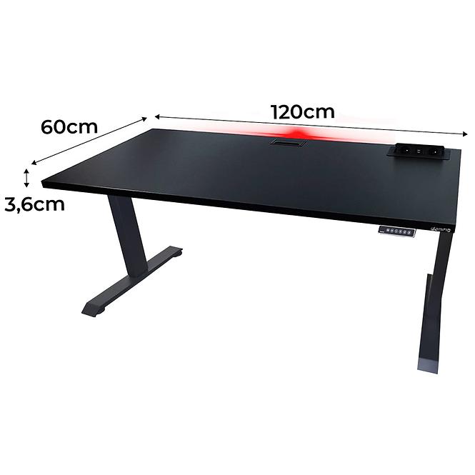 Písací Stôl Top Elektr. Čierna 120x60x3,6 Model 3,2