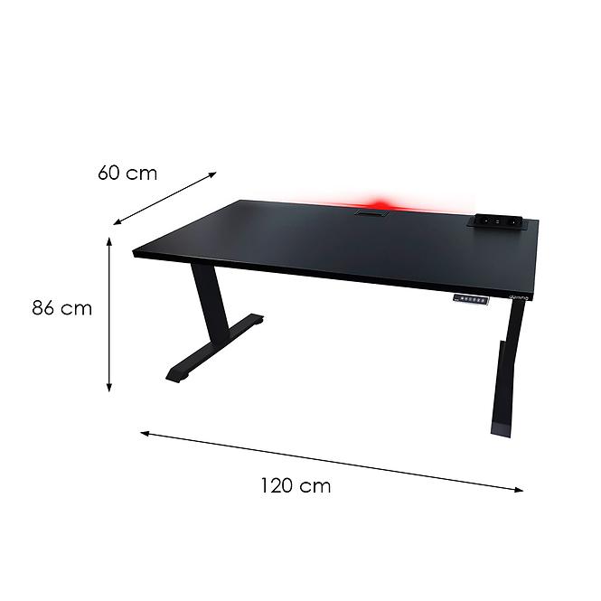 Písací Stôl Top Elektr. Čierna 120x60x3,6 Model 3,3