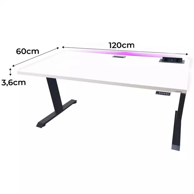 Písací Stôl Top Elektr. Čierna 120x60x3,6 Model 3