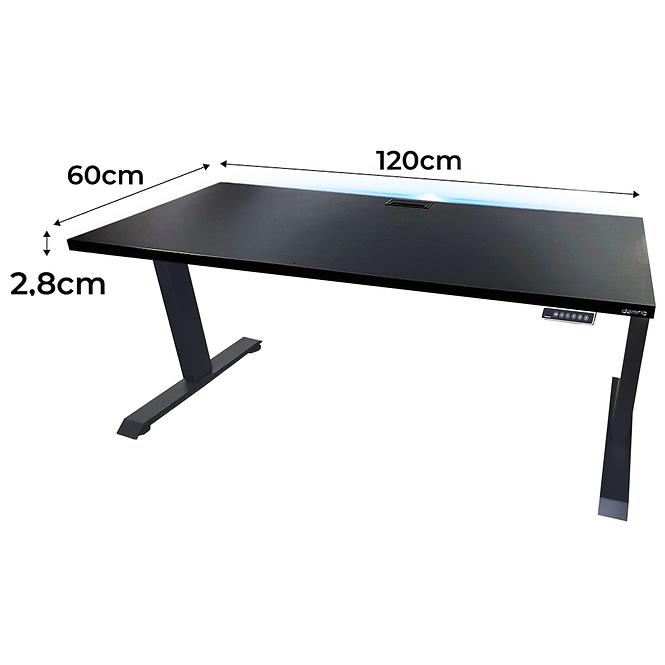 Písací Stôl Top Elektr. Čierna 120x60x2,8 Model 2