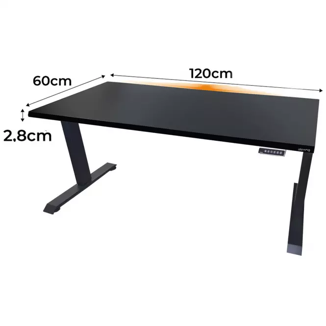 Písací Stôl Top Elektr. Čierna 120x60x2,8 Model 1