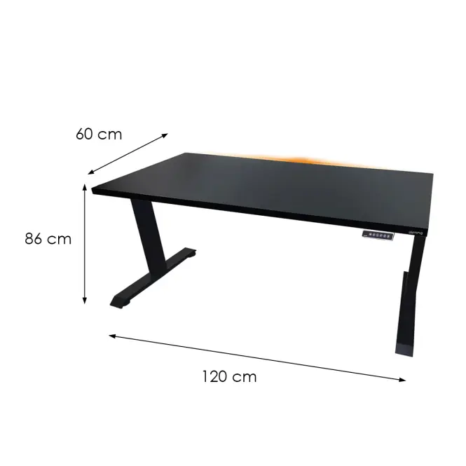 Písací Stôl Top Elektr. Čierna 120x60x2,8 Model 1,3