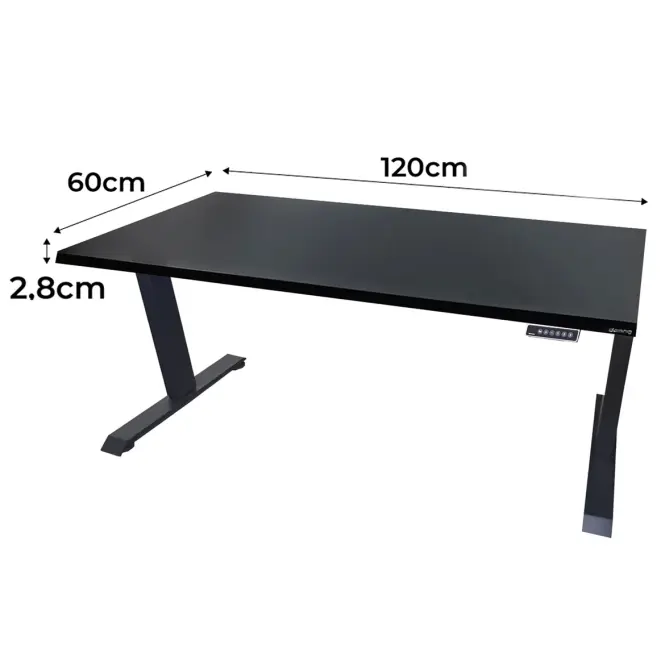 Písací Stôl Top Elektr. Čierna 120x60x2,8 Model 0,2