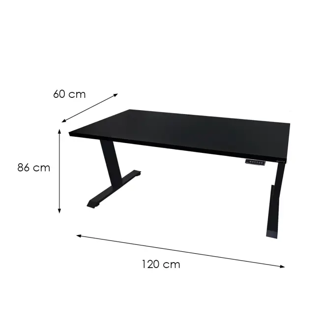 Písací Stôl Top Elektr. Čierna 120x60x2,8 Model 0,3