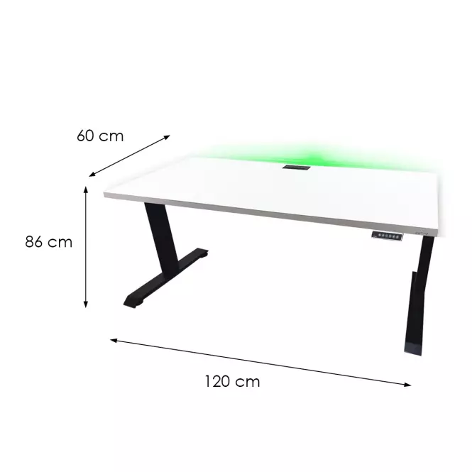 Písací Stôl Top Elektr. Čierna 120x60x2,8 Model 2