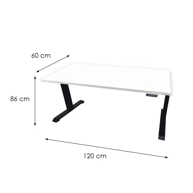Písací Stôl Top Elektr. Čierna 120x60x2,8 Model 0,3