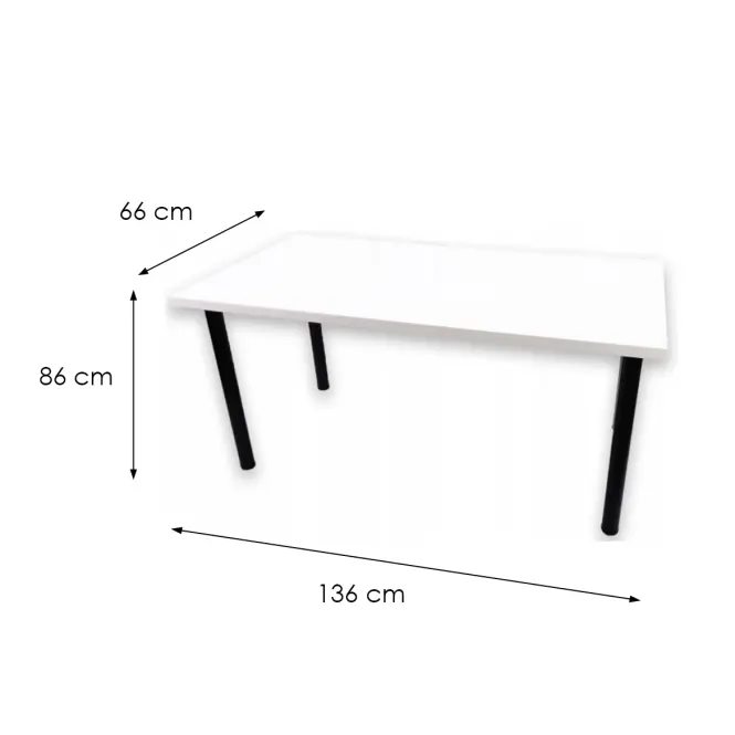 Písací Stôl Low Biely 136x66x2,8 Model 0,3