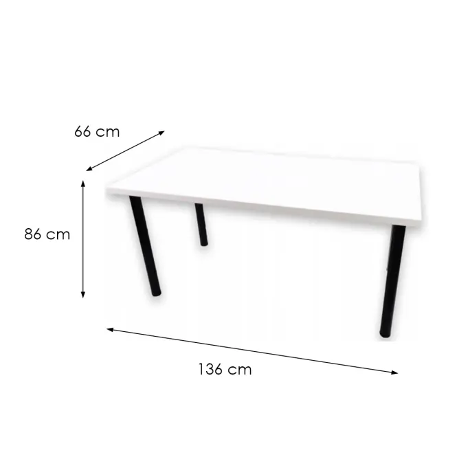 Písací Stôl Top Biely 136x66x2,8 Model 0,3
