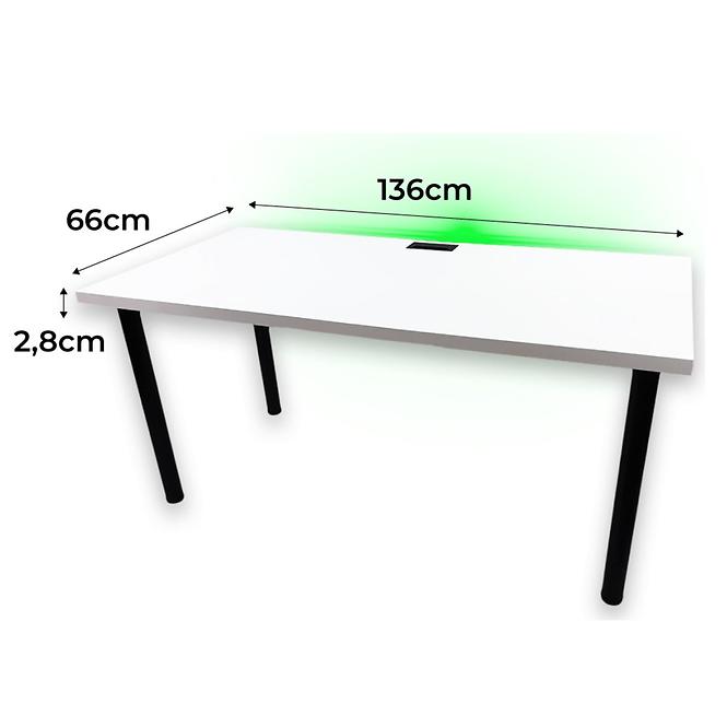 Písací Stôl Top Biely 136x66x2,8 Model 2,2