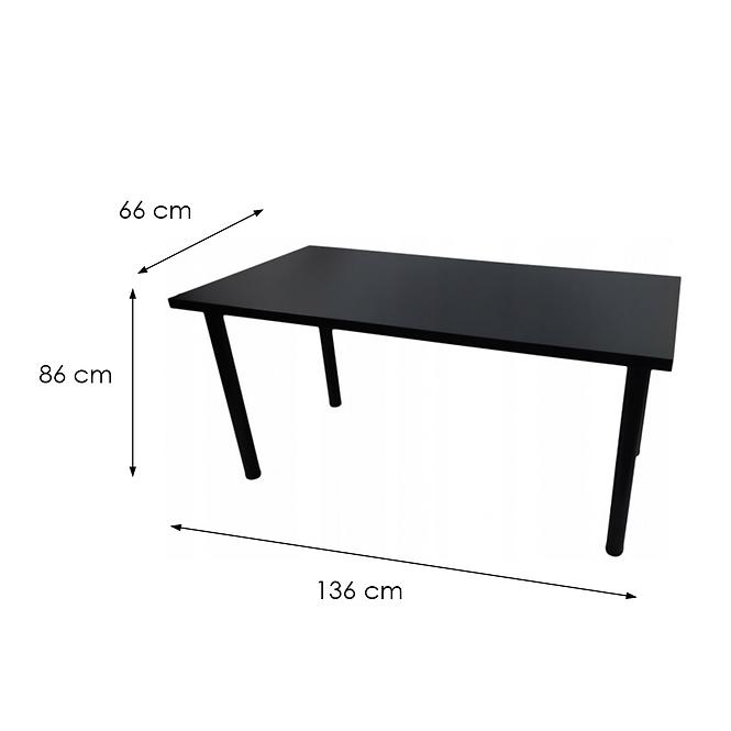 Písací Stôl Top Čierna 136x66x2,8 Model 0
