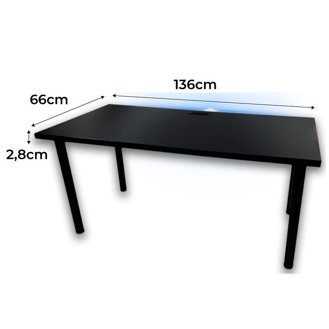 Písací Stôl Top Čierna 136x66x2,8 Model 2
