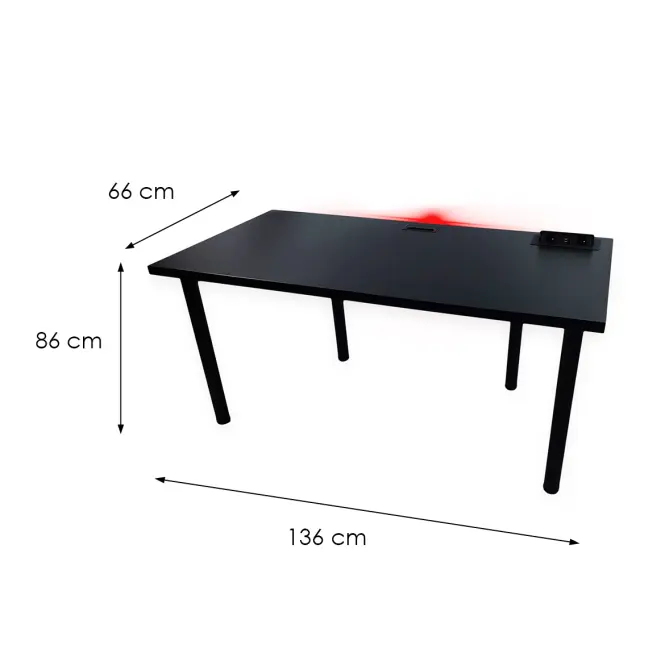 Písací Stôl Top Čierna 136x66x3,6 Model 3,3