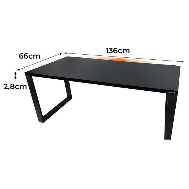 Písací Stôl Top Loft Čierna 136x66x2,8 Model 1