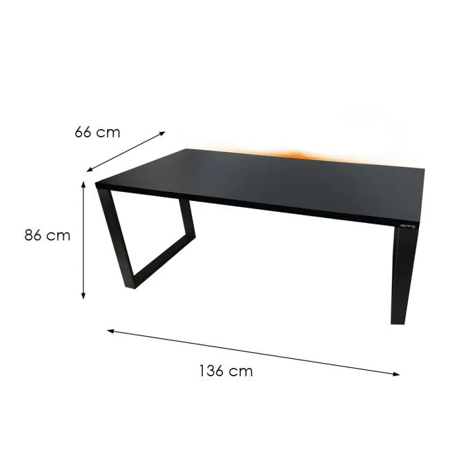 Písací Stôl Top Loft Čierna 136x66x2,8 Model 1,3