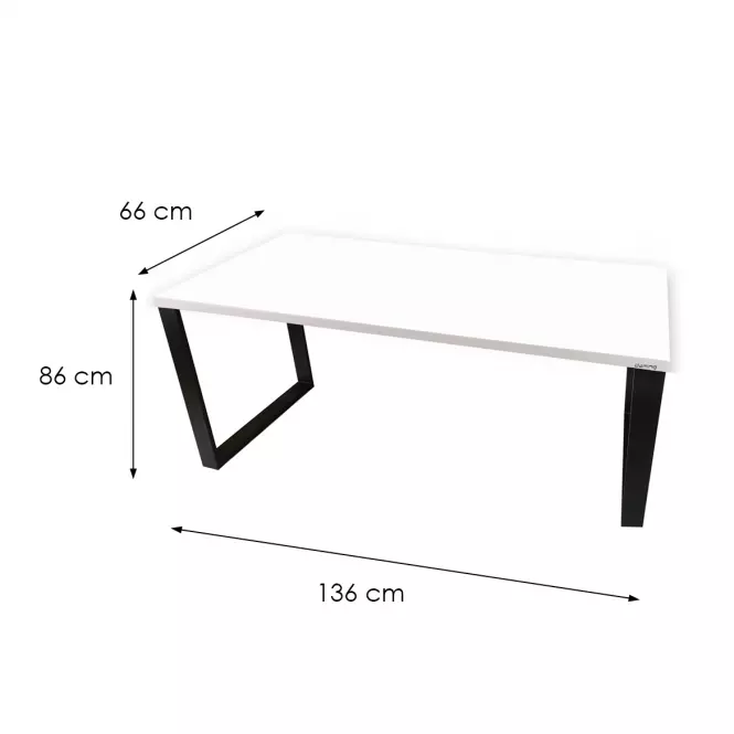 Písací Stôl Top Loft Biely 136x66x2,8 Model 0