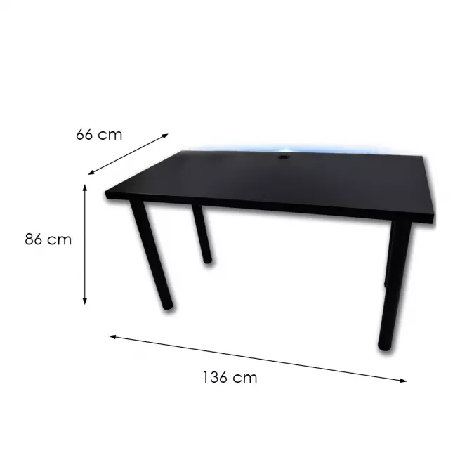 Písací Stôl Low Loft Čierna 136x66x2,8 Model 2,3