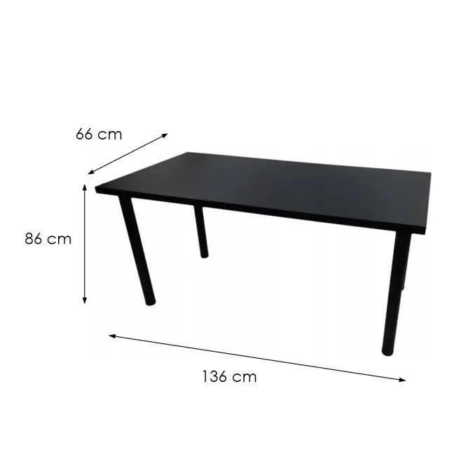 Písací Stôl Low Loft Čierna 136x66x2,8 Model 0,3