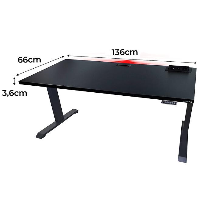 Písací Stôl Top Elektr. Čierna 136x66x3,6 Model 3,2