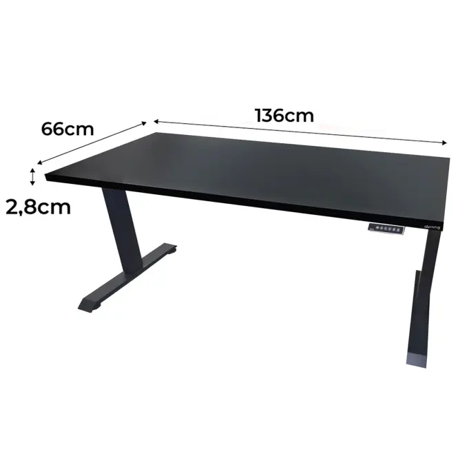 Písací Stôl Top Elektr. Čierna 136x66x2,8 Model 0,2