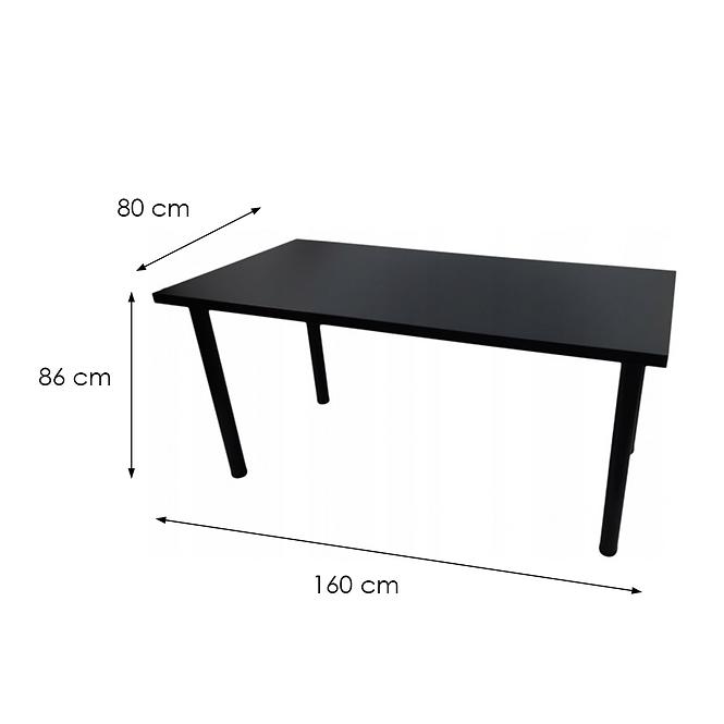 Písací Stôl Low Čierna 160x80x3,6 Model 0