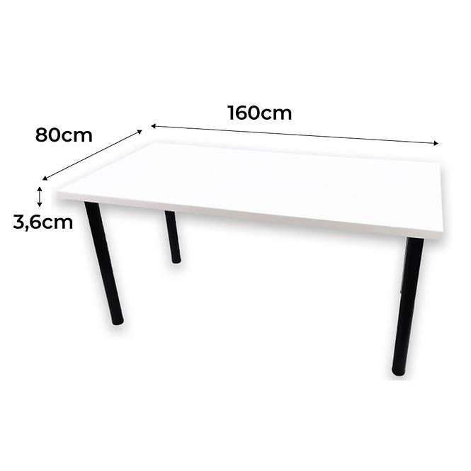 Písací Stôl Top Biely 160x80x3,6 Model 0,2