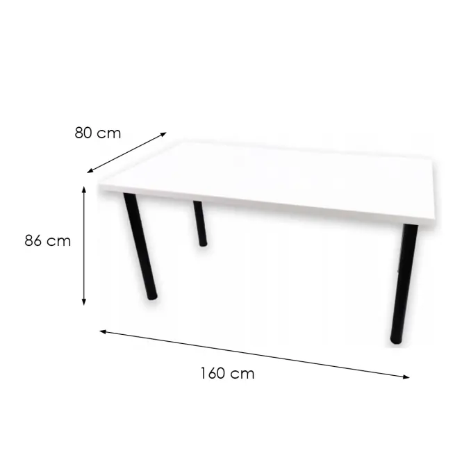 Písací Stôl Top Biely 160x80x3,6 Model 0,3
