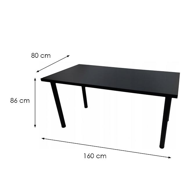 Písací Stôl Top Čierna 160x80x3,6 Model 0,3