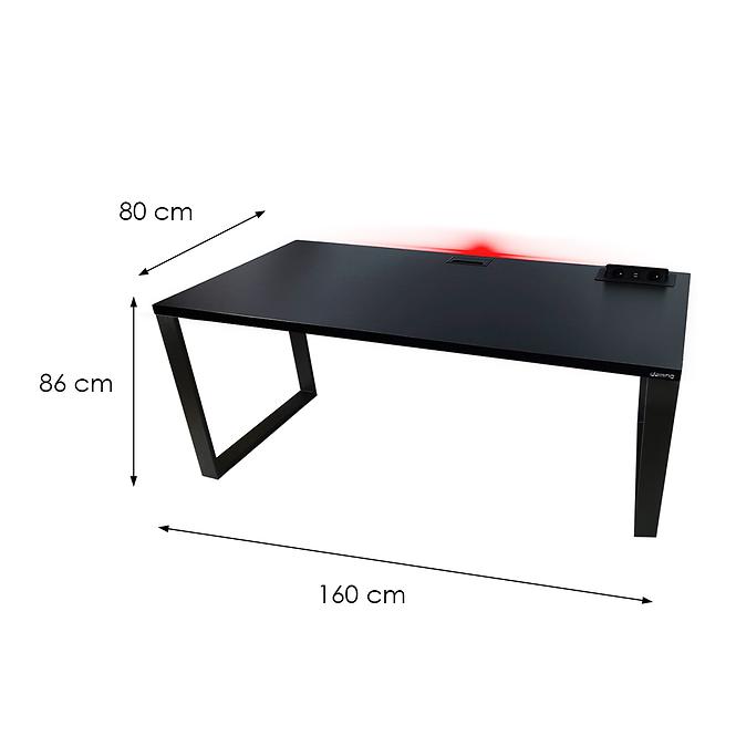 Písací Stôl Top Loft Čierna 160x80x3,6 Model 3,3