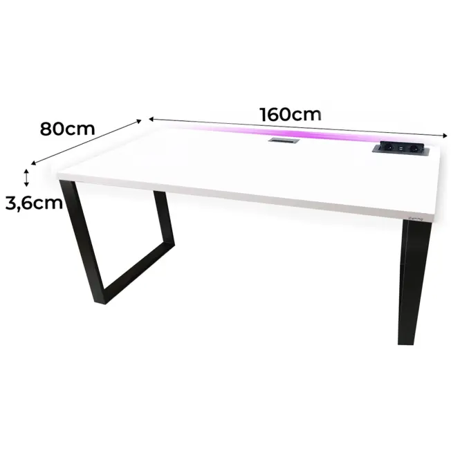 Písací Stôl Top Loft Biely 160x80x3,6 Model 3,2