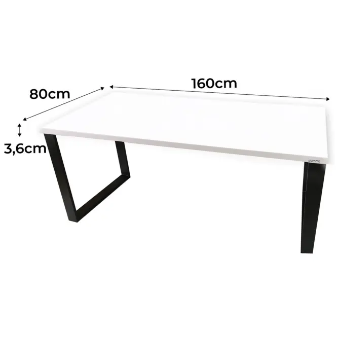 Písací Stôl Top Loft Biely 160x80x3,6 Model 0,2