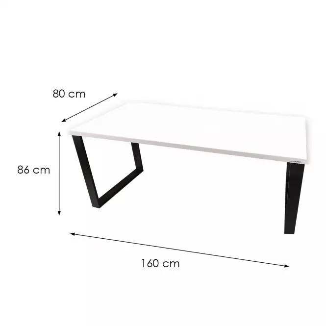 Písací Stôl Low Loft Biely 160x80x3,6 Model 0