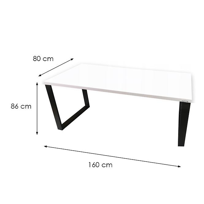 Písací Stôl Low Loft Biely 160x80x3,6 Model 0
