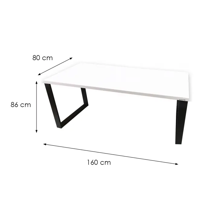 Písací Stôl Low Loft Biely 160x80x3,6 Model 0,3