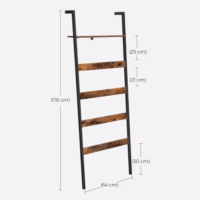 Rebrík Rustic hnedá/čierna 60x176,2