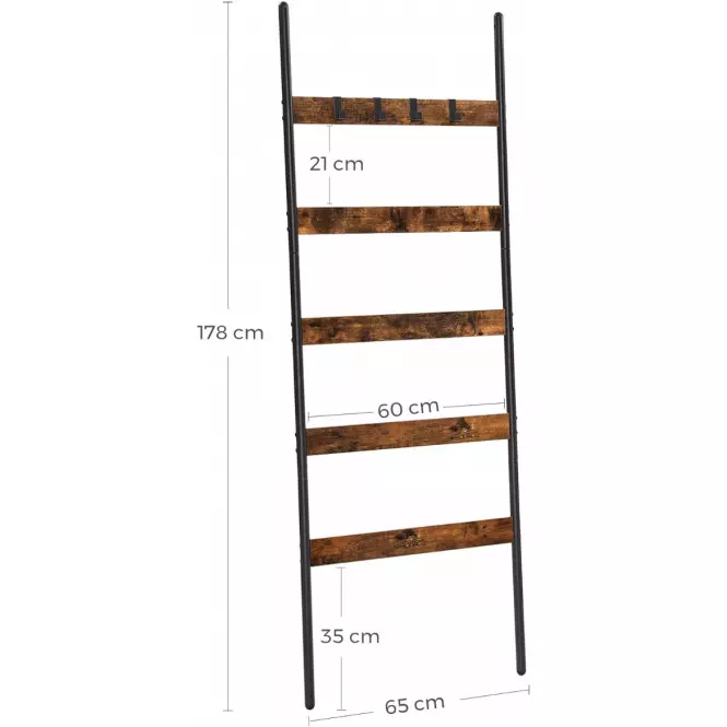 Rebrík Rustic 2 hnedý/čierny 60x176 cm
