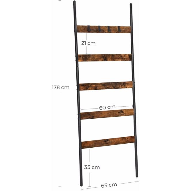 Rebrík Rustic 2 hnedý/čierny 60x176 cm