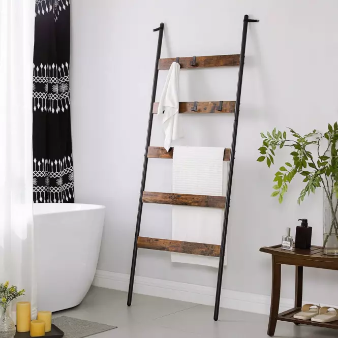 Rebrík Rustic 2 hnedý/čierny 60x176 cm