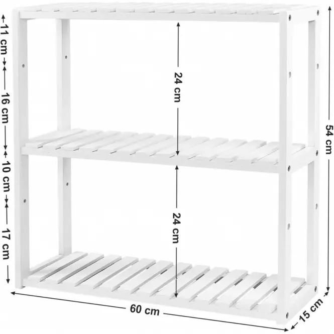 Regál biely 60X15X55