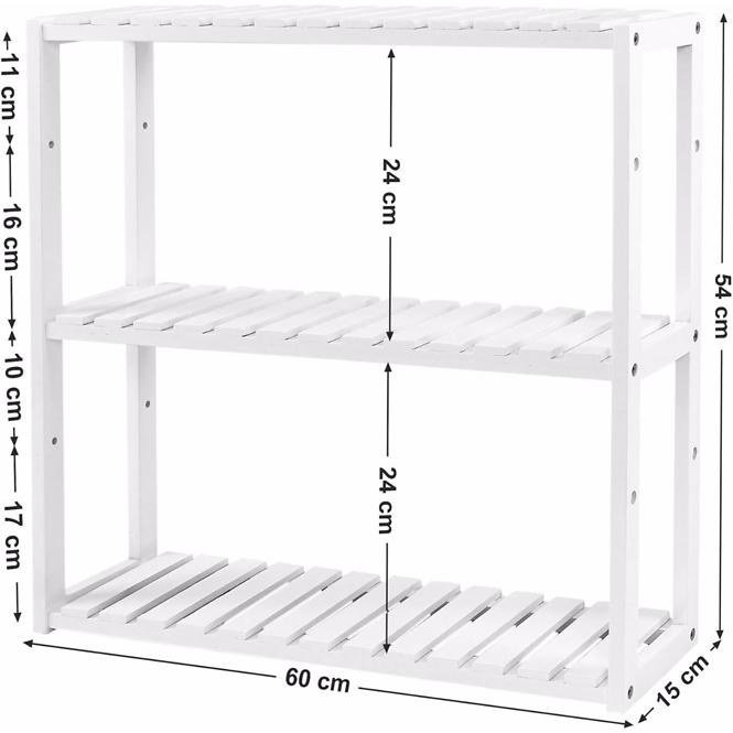 Regál biely 60X15X55