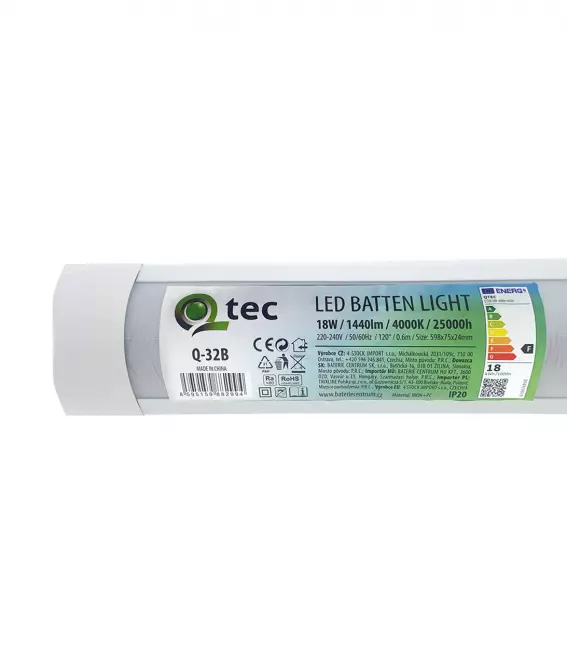 Podlinkové LED svietidlo BATTEN  biele 18W Q-32B
