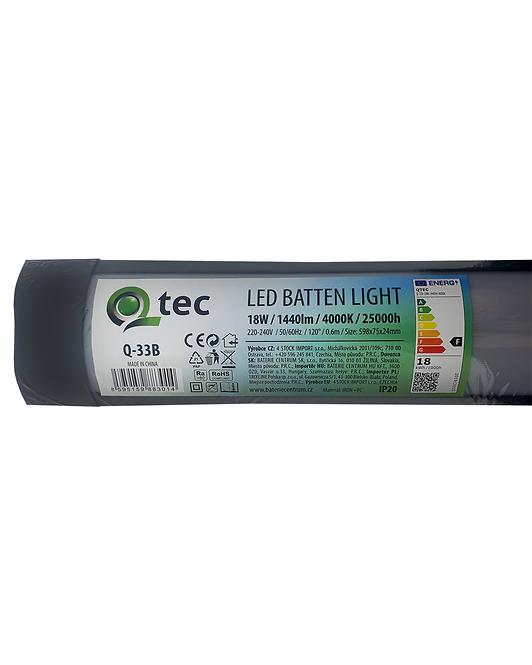 Lineárne svietidlo BATTEN LED čierne 18W Q-33B 