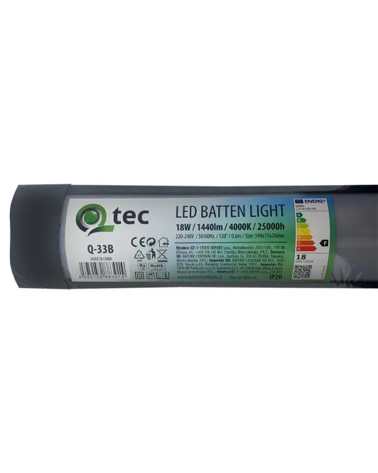 Lineárne svietidlo BATTEN LED čierne 18W Q-33B,2