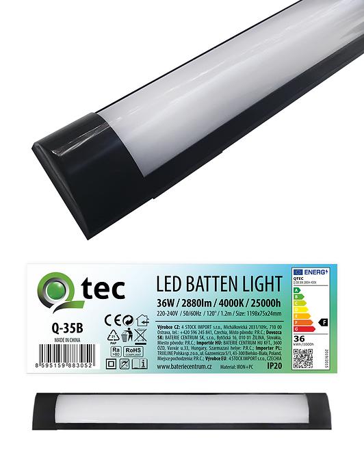 Lineárne svietidlo BATTEN LED čierne 36W Q-35B