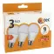 Žiarovka LED QTEC 9W A60 E27 2700K 3PACK