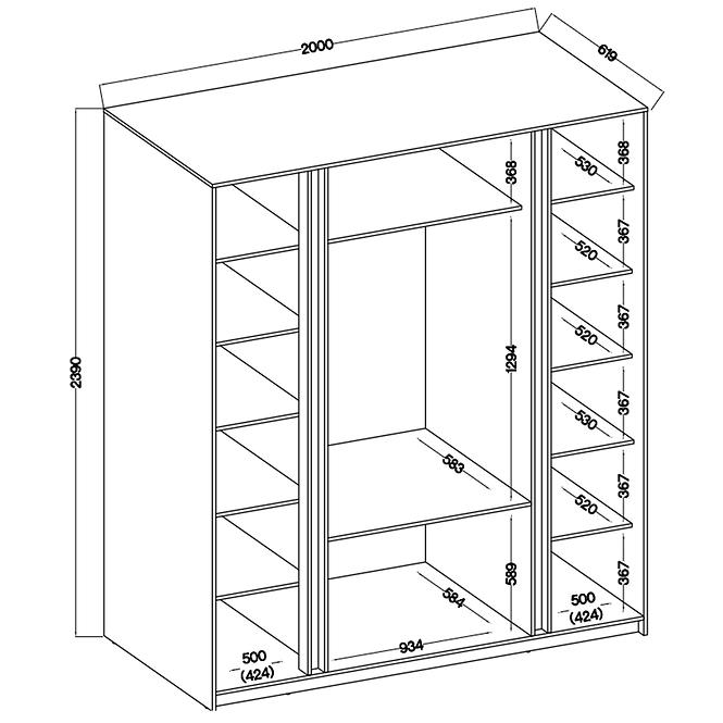 Skriňa Kaja EV/BL 4F 3S,4