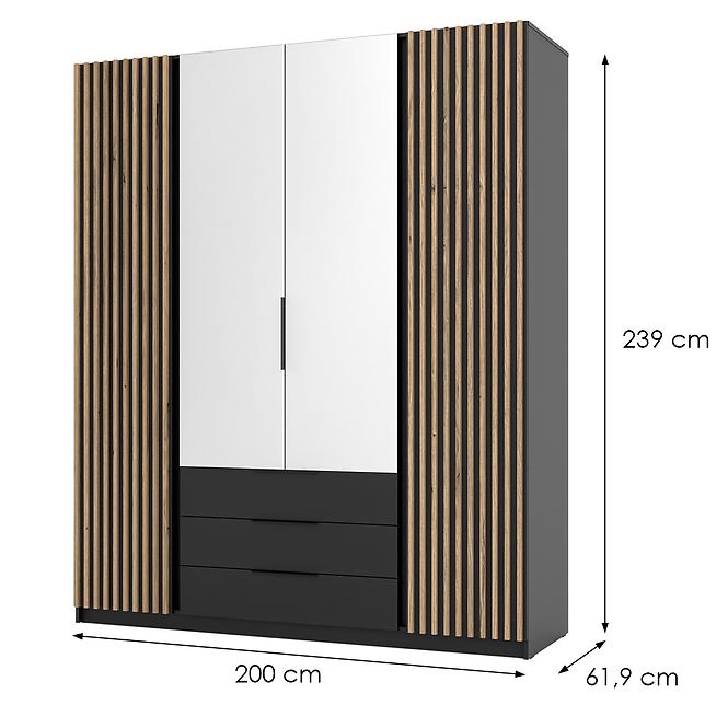 Skriňa Kaja BL/BL-EV 2LAM 2 Zrkadlo 3S