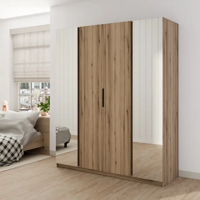 Skriňa Kaja 200 cm so zrkadlom – evoke/evoke, štvordverová