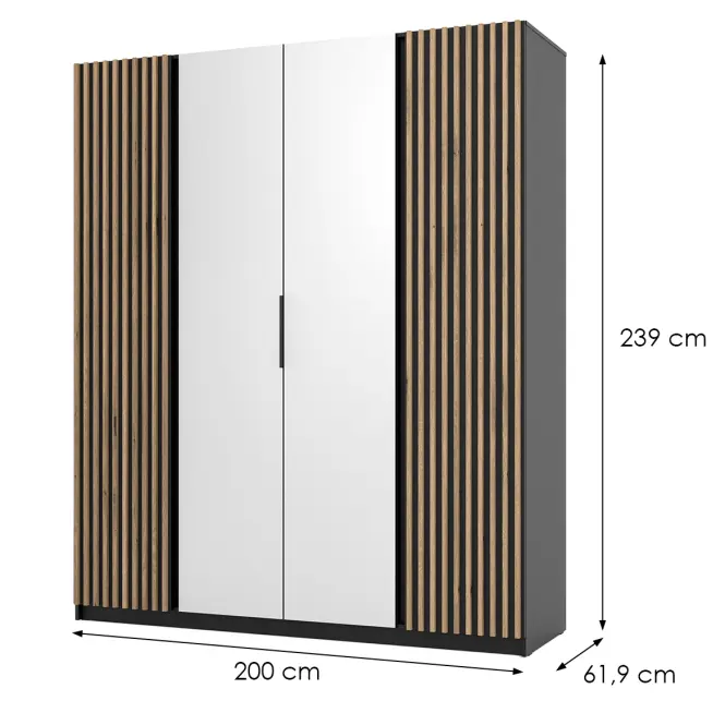 Skriňa Kaja BL/BL-EV 2LAM 2 Zrkadlo,2