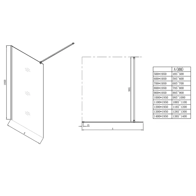 Sprchová stena Walk-In Soft 90x195 chróm,2