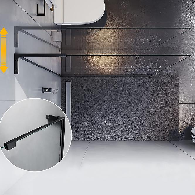 Sprchová stena Walk-In Pik 120x195 black,5